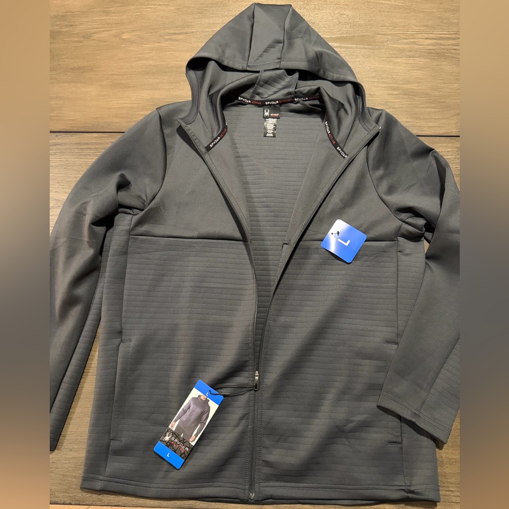 NWT - Spyder Active Men's Full Zip Hoodie Jacket - L - Black